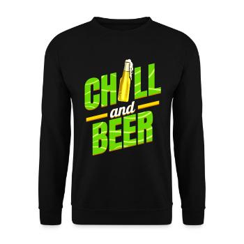 Chill And Beer On St Patricks Day - Unisex Pullover - Schwarz - Vorne - Alina (178cm) & Michal (187cm)