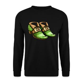 Green Shamrock Shoes Of A Leprechaun Worn On St - Unisex Sweatshirt - black - Front - Alina (178cm) & Michal (187cm)