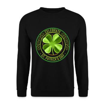 Four Leaf Clover Brings Luck To Celebrate St - Unisex Pullover - Schwarz - Vorne - Alina (178cm) & Michal (187cm)