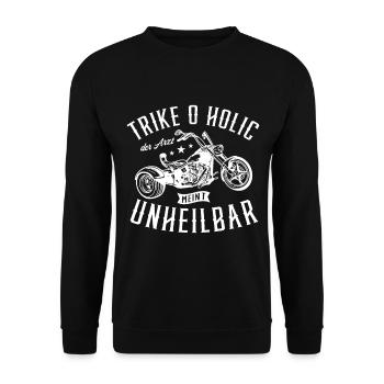Drift Trike Dreirad Motorrrad Trike für einen - Unisex Pullover - Schwarz - Vorne - Alina (178cm) & Michal (187cm)