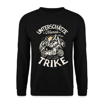 Drift Trike Dreirad Motorrrad Trike für einen - Unisex Pullover - Schwarz - Vorne - Alina (178cm) & Michal (187cm)
