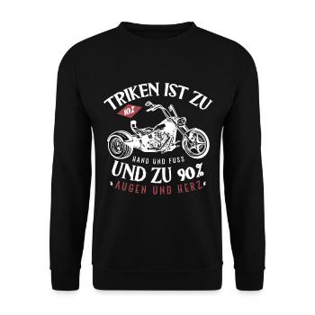 Drift Trike Dreirad Motorrrad Trike für einen - Unisex Pullover - Schwarz - Vorne - Alina (178cm) & Michal (187cm)