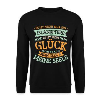 Islandpferd Isi Tölt Isländer Islandpferde - Unisex Pullover - Schwarz - Vorne - Alina (178cm) & Michal (187cm)