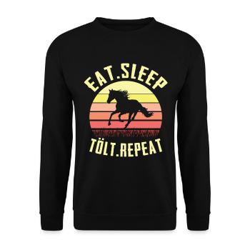 Cheval islandais Isi Tölt Chevaux islandais - Sweat-shirt Unisexe - noir - Devant - Alina (178cm) & Michal (187cm)