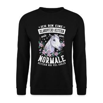 Islandpferd Isi Tölt Isländer Islandpferde - Unisex Pullover - Schwarz - Vorne - Alina (178cm) & Michal (187cm)