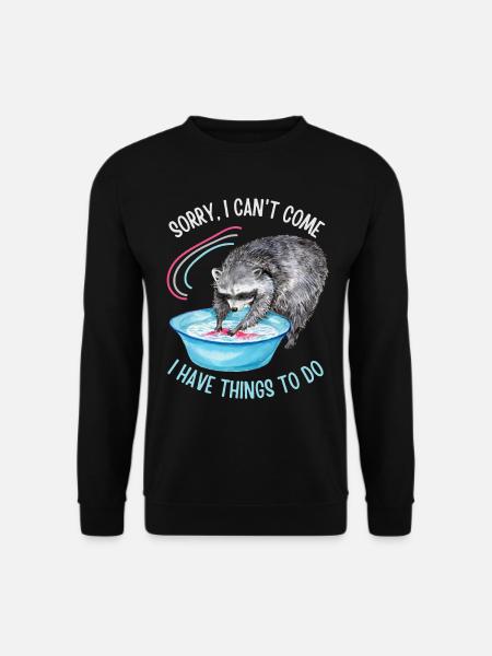 Waschbären-Motiv, lustiger Spruch, Bären waschen - Unisex Pullover - Schwarz