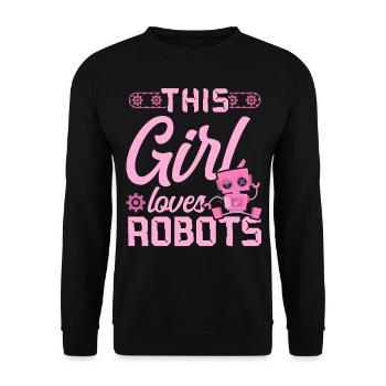 Robot Robotics Engineer Girl This - Unisex Sweatshirt - black - Front - Alina (178cm) & Michal (187cm)