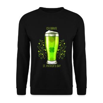 Glass Of Green Beer To Celebrate St Patricks Day - Unisex Pullover - Schwarz - Vorne - Alina (178cm) & Michal (187cm)