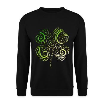 Four Leaf Clover Ornaments Logo For St Patricks - Unisex Pullover - Schwarz - Vorne - Alina (178cm) & Michal (187cm)