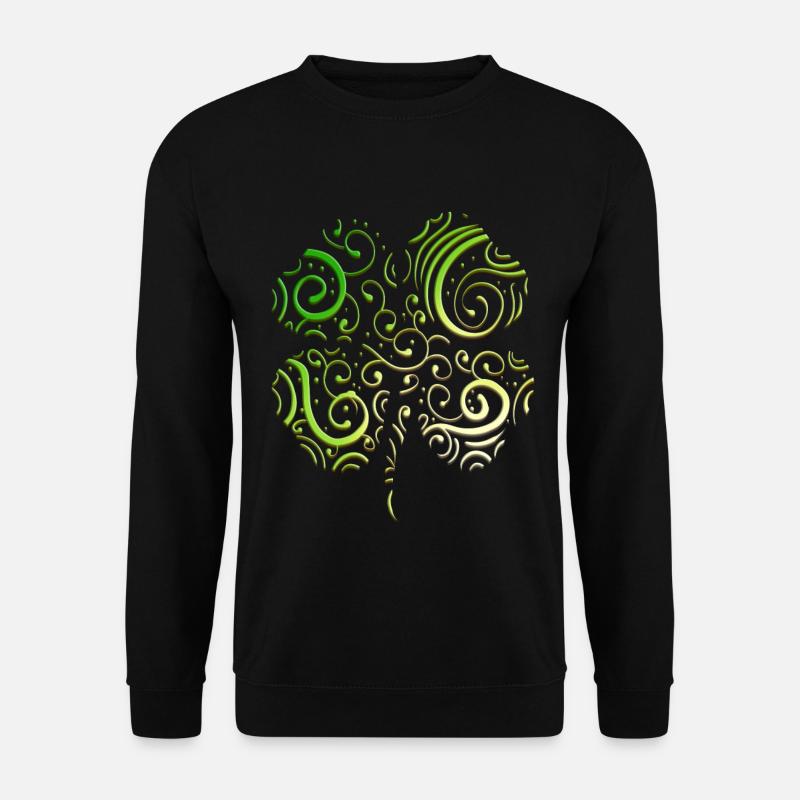 Four Leaf Clover Ornaments Logo For St Patricks - Unisex Pullover - Schwarz