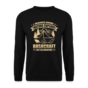 Survival Bushcrafting Nature Bushcraft for a - Unisex Sweatshirt - black - Front - Alina (178cm) & Michal (187cm)