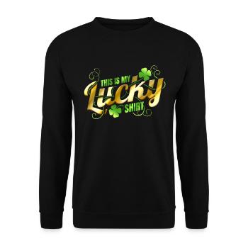 This Is My Lucky Shirt For St Patricks Day - Unisex Pullover - Schwarz - Vorne - Alina (178cm) & Michal (187cm)