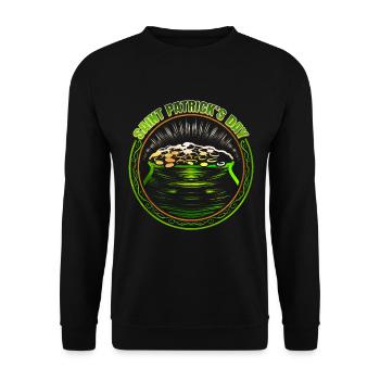 Pot Of Gold Logo For St Patrick's Day - Unisex Sweatshirt - black - Front - Alina (178cm) & Michal (187cm)