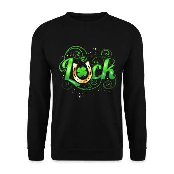 Logo vert Golden Luck avec fer à cheval pour St - Sweat-shirt Unisexe - noir - Devant - Alina (178cm) & Michal (187cm)
