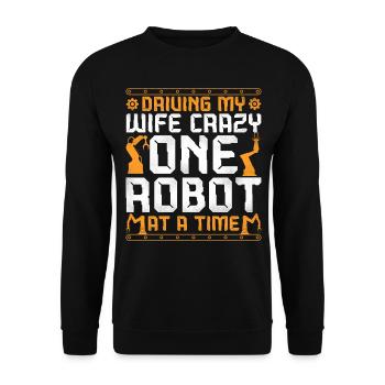 Robot Robotics Engineer Wife - Unisex Pullover - Schwarz - Vorne - Alina (178cm) & Michal (187cm)