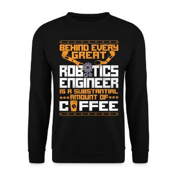 Robot Robotics Engineer Coffee - Unisex Sweatshirt - black - Front - Alina (178cm) & Michal (187cm)