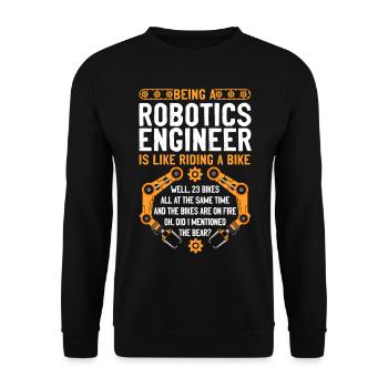 Robot Robotics Engineer Vintage - Unisex Sweatshirt - black - Front - Alina (178cm) & Michal (187cm)