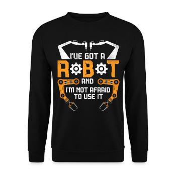 Ingénieur Robotique Robot Vintage - Sweat-shirt Unisexe - noir - Devant - Alina (178cm) & Michal (187cm)