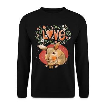 Typographie amour-amour avec Kawaii Saint-Valentin - Sweat-shirt Unisexe - noir - Devant - Alina (178cm) & Michal (187cm)