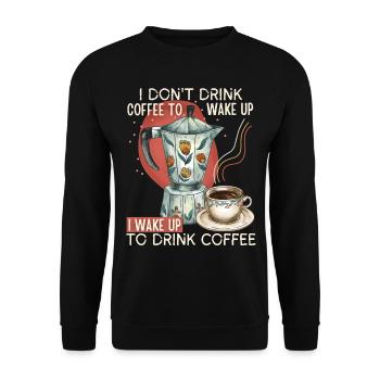 Moka, tasse de café, dicton pour les buveurs de café - Sweat-shirt Unisexe - noir - Devant - Alina (178cm) & Michal (187cm)