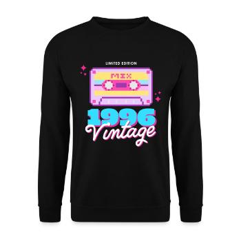 1996 Millésime Année de fabrication Vintage Gift Idea Retro - Sweat-shirt Unisexe - noir - Devant - Alina (178cm) & Michal (187cm)