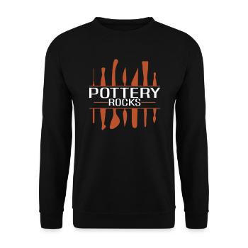 Poterie Argile Cours de poterie Poterie Getöpfert - Sweat-shirt Unisexe - noir - Devant - Alina (178cm) & Michal (187cm)