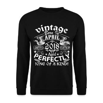 April 2018 | anniversary 2018 Vintage April - Unisex Sweatshirt - black - Front - Alina (178cm) & Michal (187cm)