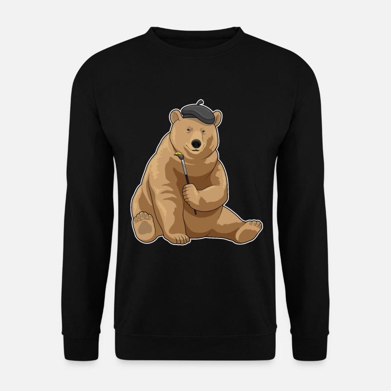 Bear Painter Brush - Unisex Sweatshirt - black