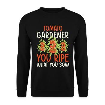 Tomate Jardinier Amoureux Drôle de Jardinier - Sweat-shirt Unisexe - noir - Devant - Alina (178cm) & Michal (187cm)