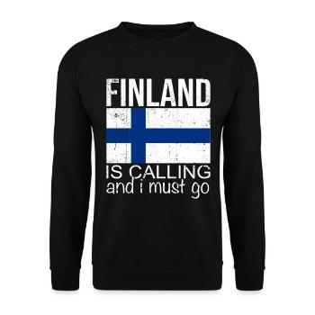 Finland saying - Unisex Sweatshirt - black - Front - Alina (178cm) & Michal (187cm)