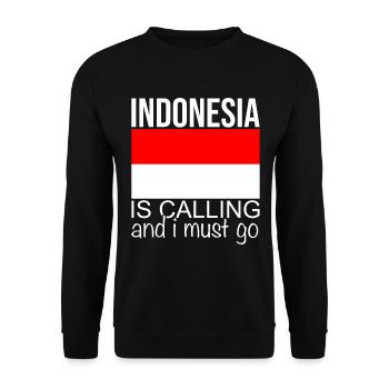 Indonesien Spruch - Unisex Pullover - Schwarz - Vorne - Alina (178cm) & Michal (187cm)