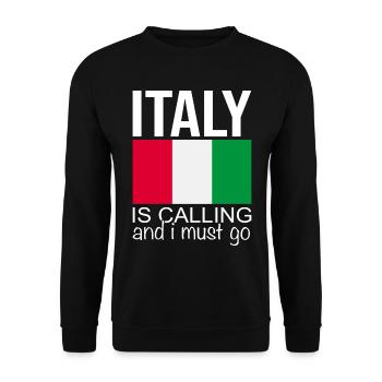 Italy Saying - Unisex Sweatshirt - black - Front - Alina (178cm) & Michal (187cm)