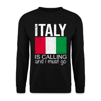 Italy Saying - Unisex Sweatshirt - black - Front - Alina (178cm) & Michal (187cm)