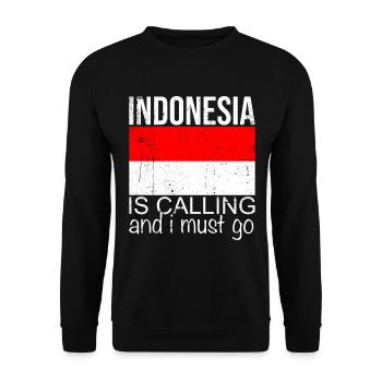 Indonesien Spruch - Unisex Pullover - Schwarz - Vorne - Alina (178cm) & Michal (187cm)