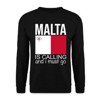 Malta Spruch - Unisex Pullover - Schwarz - Vorne - Alina (178cm) & Michal (187cm)
