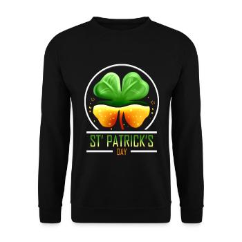 Four Leaf Clover For St Patricks Day - Unisex Pullover - Schwarz - Vorne - Alina (178cm) & Michal (187cm)