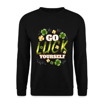 Shamrock Allez vous porter chance le jour de la Saint-Patrick - Sweat-shirt Unisexe - noir - Devant - Alina (178cm) & Michal (187cm)