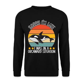 Orques d’observation des baleines - Sweat-shirt Unisexe - noir - Devant - Alina (178cm) & Michal (187cm)