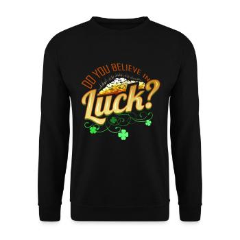 Trèfle Vivez-vous dans la chance Saint-Patrick - Sweat-shirt Unisexe - noir - Devant - Alina (178cm) & Michal (187cm)