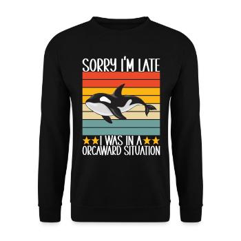 Orques d’observation des baleines - Sweat-shirt Unisexe - noir - Devant - Alina (178cm) & Michal (187cm)