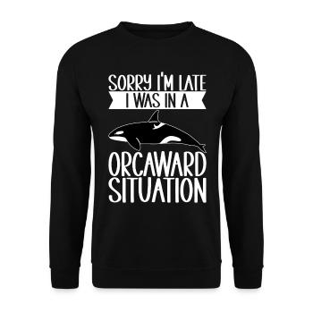 Orques d’observation des baleines - Sweat-shirt Unisexe - noir - Devant - Alina (178cm) & Michal (187cm)