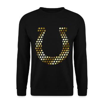 Des trèfles dorés formant un fer à cheval sur la rue - Sweat-shirt Unisexe - noir - Devant - Alina (178cm) & Michal (187cm)