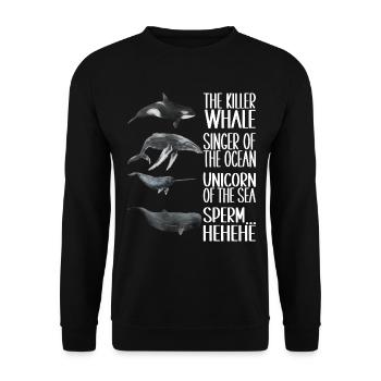 Whale Watchers - Unisex Sweatshirt - black - Front - Alina (178cm) & Michal (187cm)