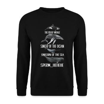 Whale Watchers - Unisex Sweatshirt - black - Front - Alina (178cm) & Michal (187cm)