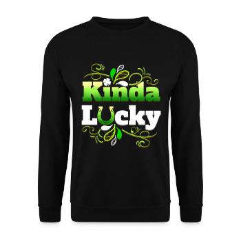 Kinda Luck Horseshow And Shamrock On St Patricks - Unisex Sweatshirt - black - Front - Alina (178cm) & Michal (187cm)