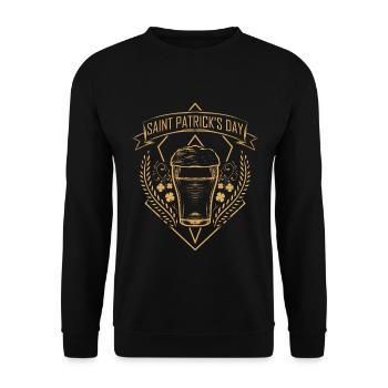 Vintage Label, Pint of Beer Ale Shamrocks St - Unisex Pullover - Schwarz - Vorne - Alina (178cm) & Michal (187cm)