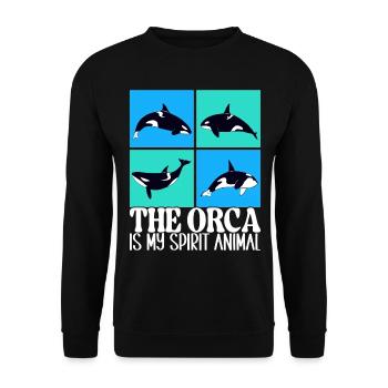 Orques d’observation des baleines - Sweat-shirt Unisexe - noir - Devant - Alina (178cm) & Michal (187cm)