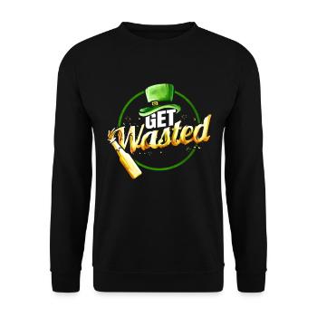 Leprechauns Hat GetWasted With Beer On St - Unisex Pullover - Schwarz - Vorne - Alina (178cm) & Michal (187cm)