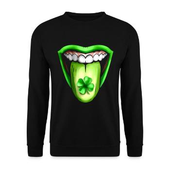 Trèfle lors de la fête de la Saint-Patrick - Sweat-shirt Unisexe - noir - Devant - Alina (178cm) & Michal (187cm)