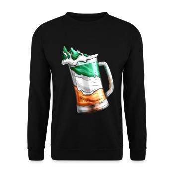 Irish Flag Coloured Glass Of Beer On St Patricks - Unisex Sweatshirt - black - Front - Alina (178cm) & Michal (187cm)